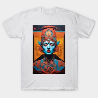 Kaleidoscopic Gaze: Multifaceted Portrait of Colorful Elegance T-Shirt